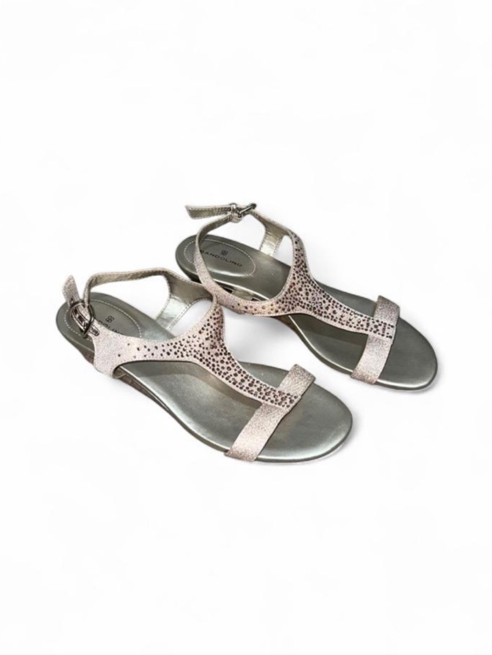 Bandolino Women’s Light Pink Embellished Heel Sandals With Ankle Strap Size 7.5